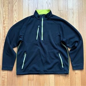 Zero Restriction Mens Z500 1/4 Zip Performance Pullover XL X-Large Black Neon